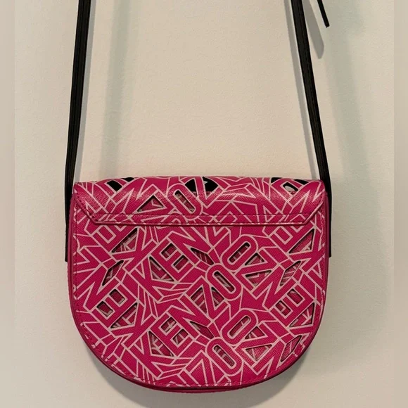 KENZO Hot Pink Laser Cut Leather Flying Crossbody Bag in Pristine Condition - Picture 14 of 17